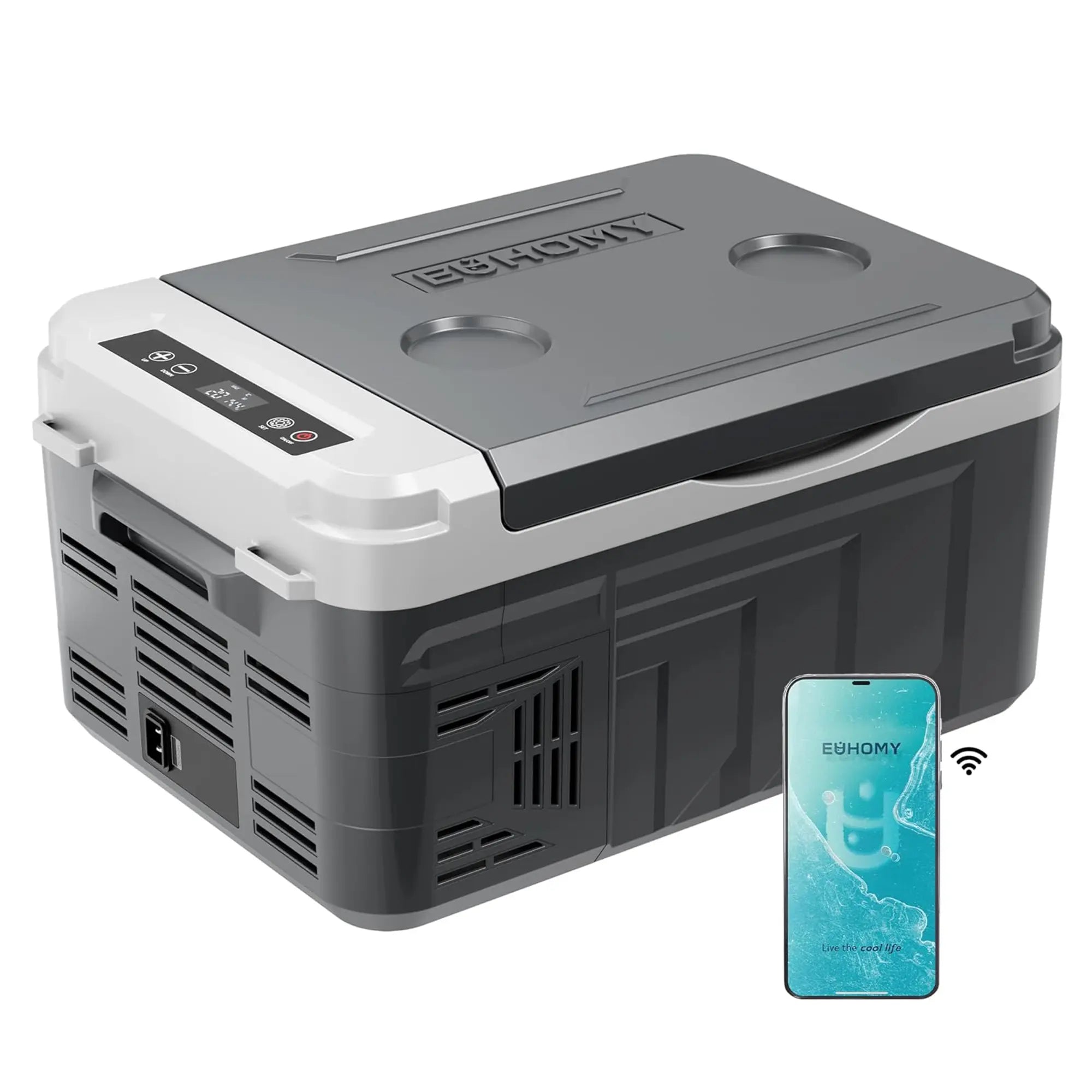 Euhomy 12-Volt 11 Quart Electric Cooler (Car Refrigerator) - APP & Bluetooth Enabled, Portable RV & Car Freezer