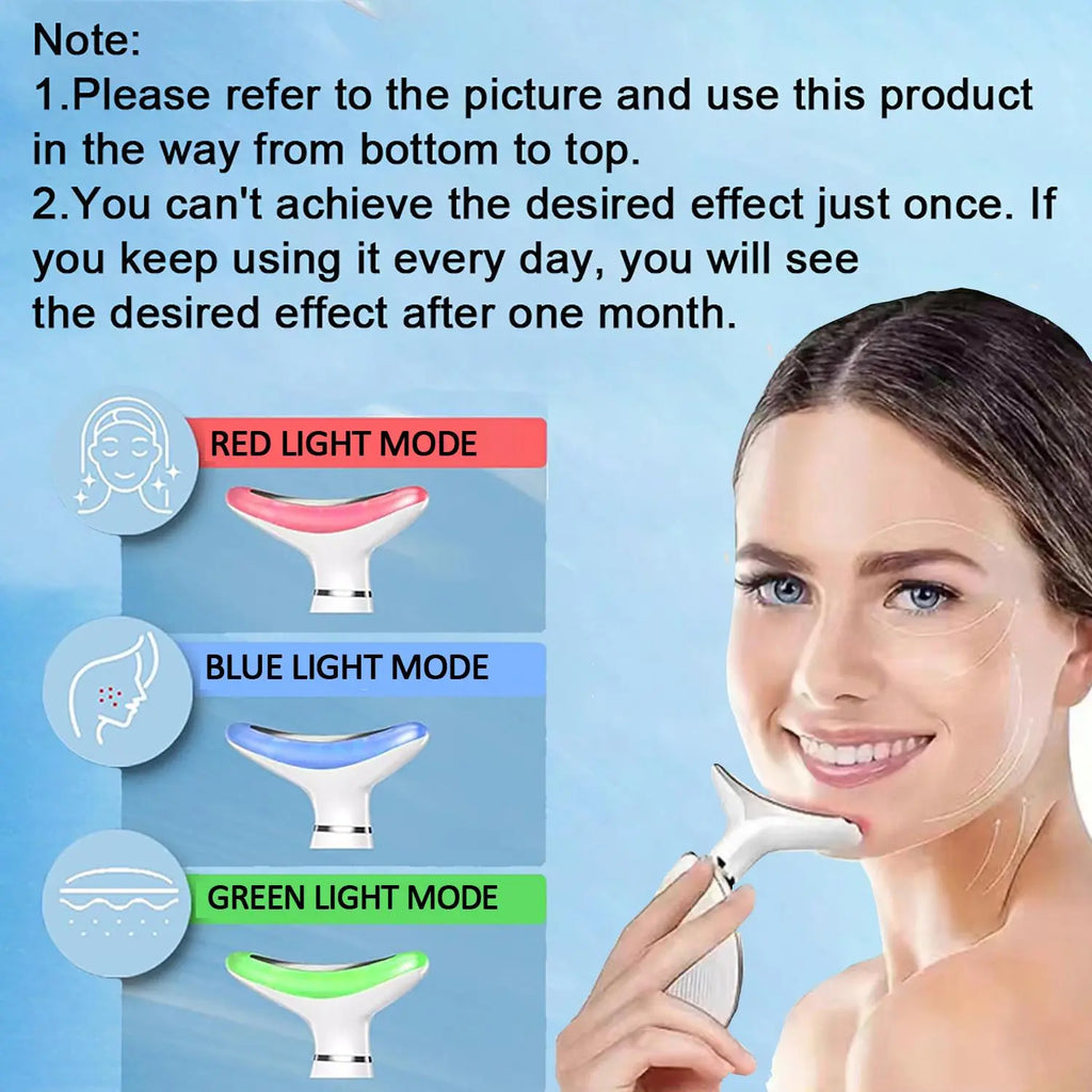 Neck Massager, Facial and Neck Massage Tool, Suitable for Facial, Neck, and Leg Massage, for Women and Men, Facial Beauty Instrument
