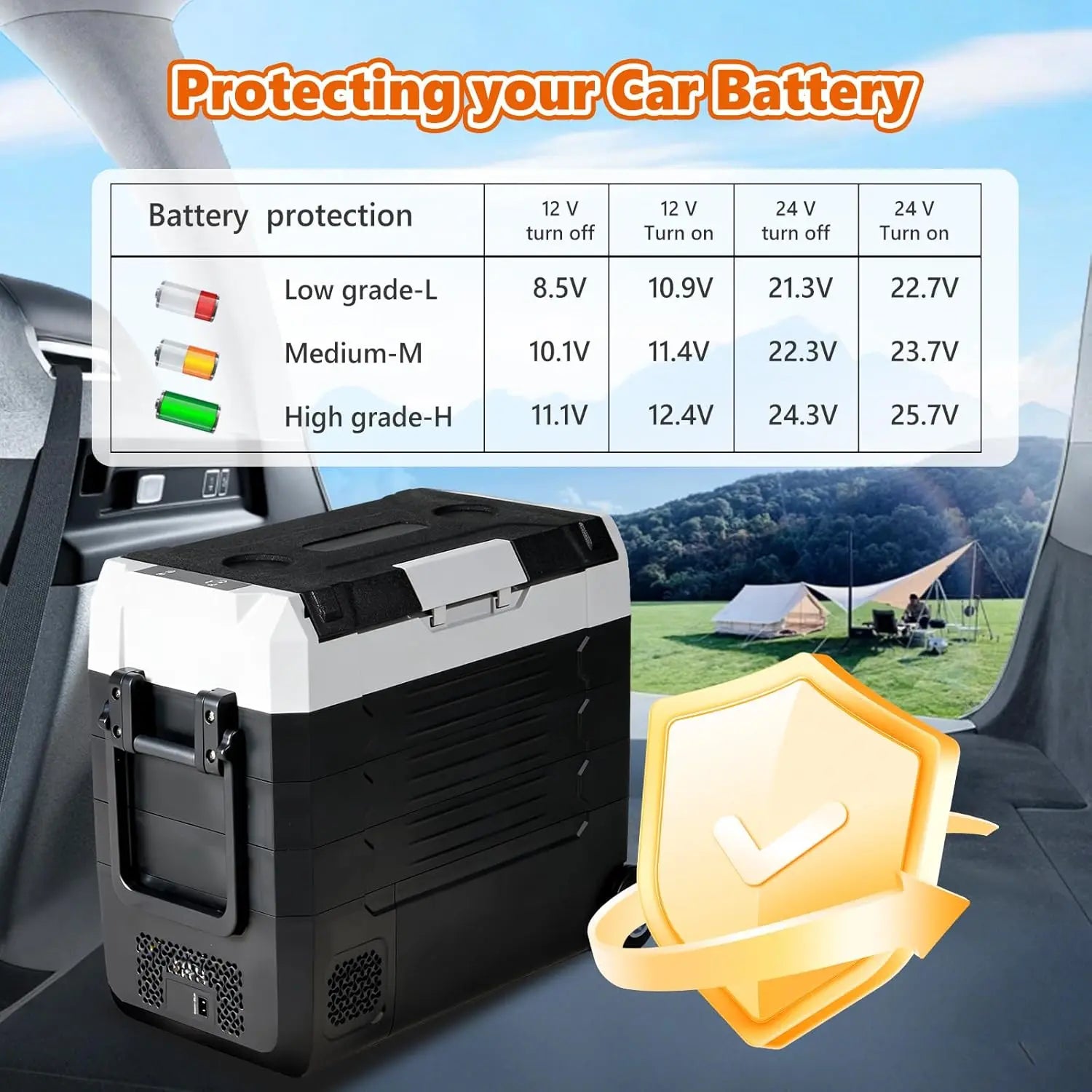 53QT Extra Large Dual Zone Portable Car Refrigerator with Wheels & Cutting Board, -4°F Freezer, Bluetooth 12V/24V DC & AC Powered Cooler for Camping & RV