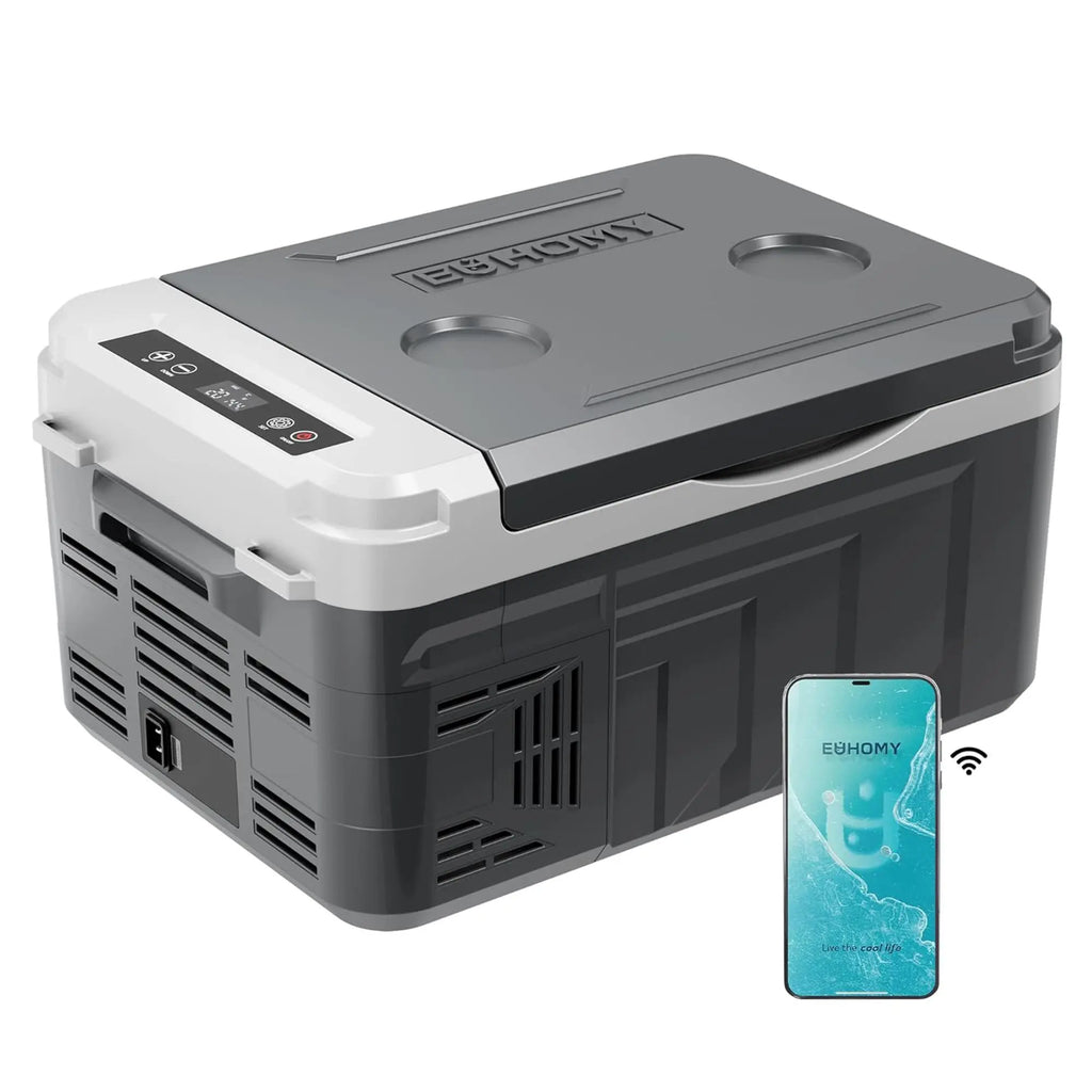 Euhomy 12-Volt 11 Quart Electric Cooler (Car Refrigerator) - APP & Bluetooth Enabled, Portable RV & Car Freezer