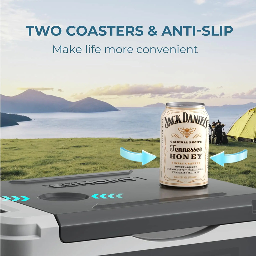 Euhomy 12-Volt 11 Quart Electric Cooler (Car Refrigerator) - APP & Bluetooth Enabled, Portable RV & Car Freezer