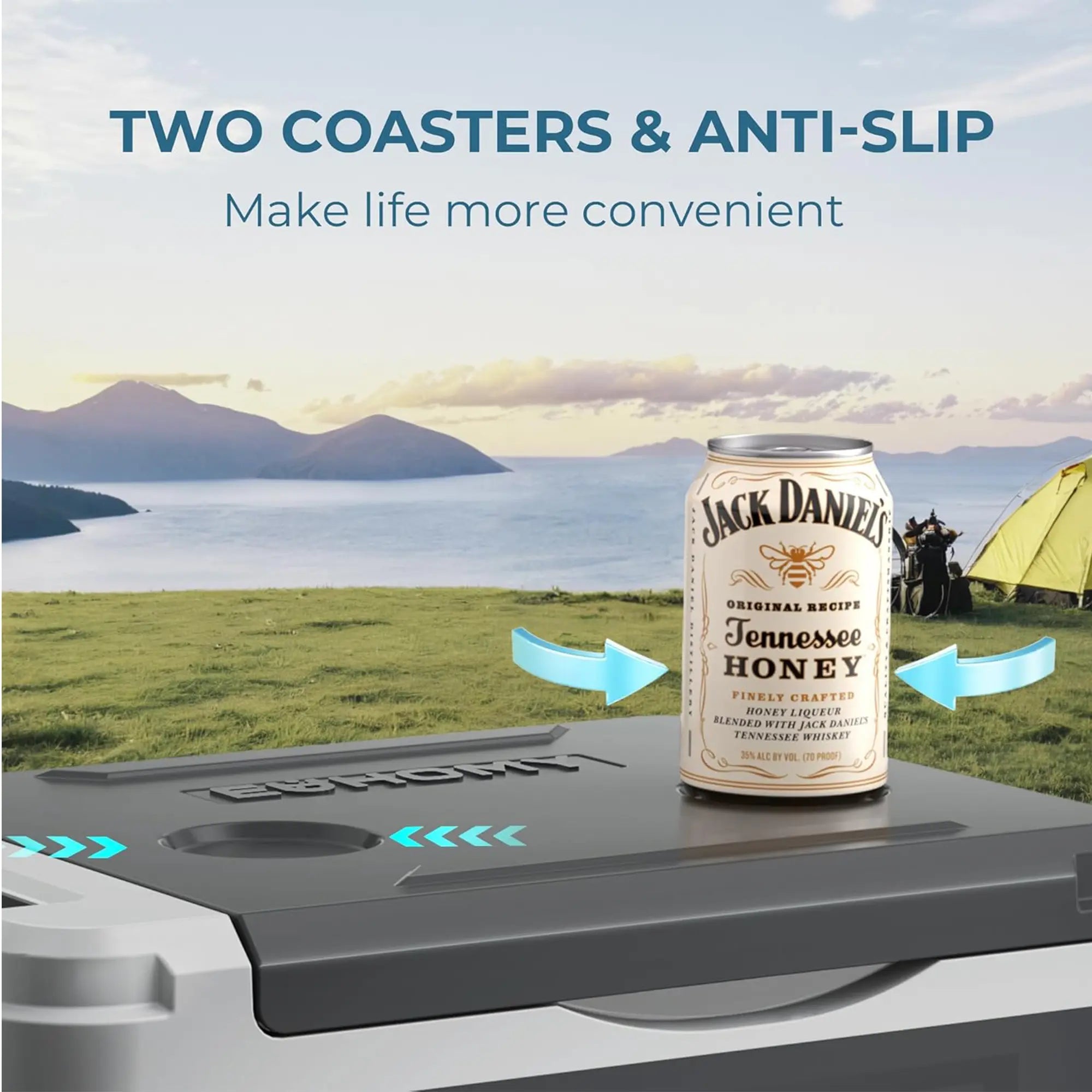 Euhomy 12-Volt 11 Quart Electric Cooler (Car Refrigerator) - APP & Bluetooth Enabled, Portable RV & Car Freezer