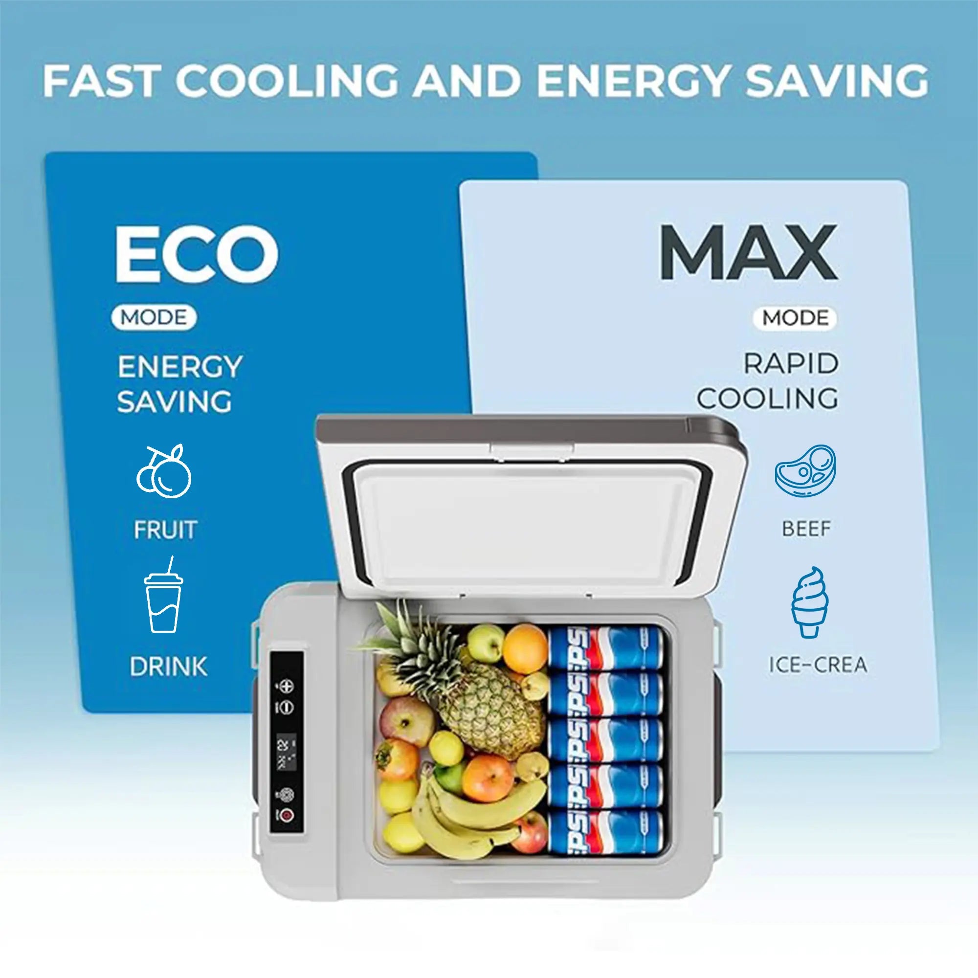 Euhomy 12-Volt 11 Quart Electric Cooler (Car Refrigerator) - APP & Bluetooth Enabled, Portable RV & Car Freezer