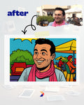 Customized Comic Style Portrait from Photo - Couple, Family, Pet Gift, American Comic style, Manga Style, French Comic, Webtoon, Pop Art
